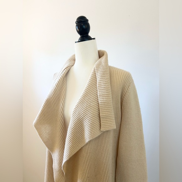 VINCE Tan Cardigan Draped Front Long, luxury Yak Wool - size Medium - Picture 4 of 10